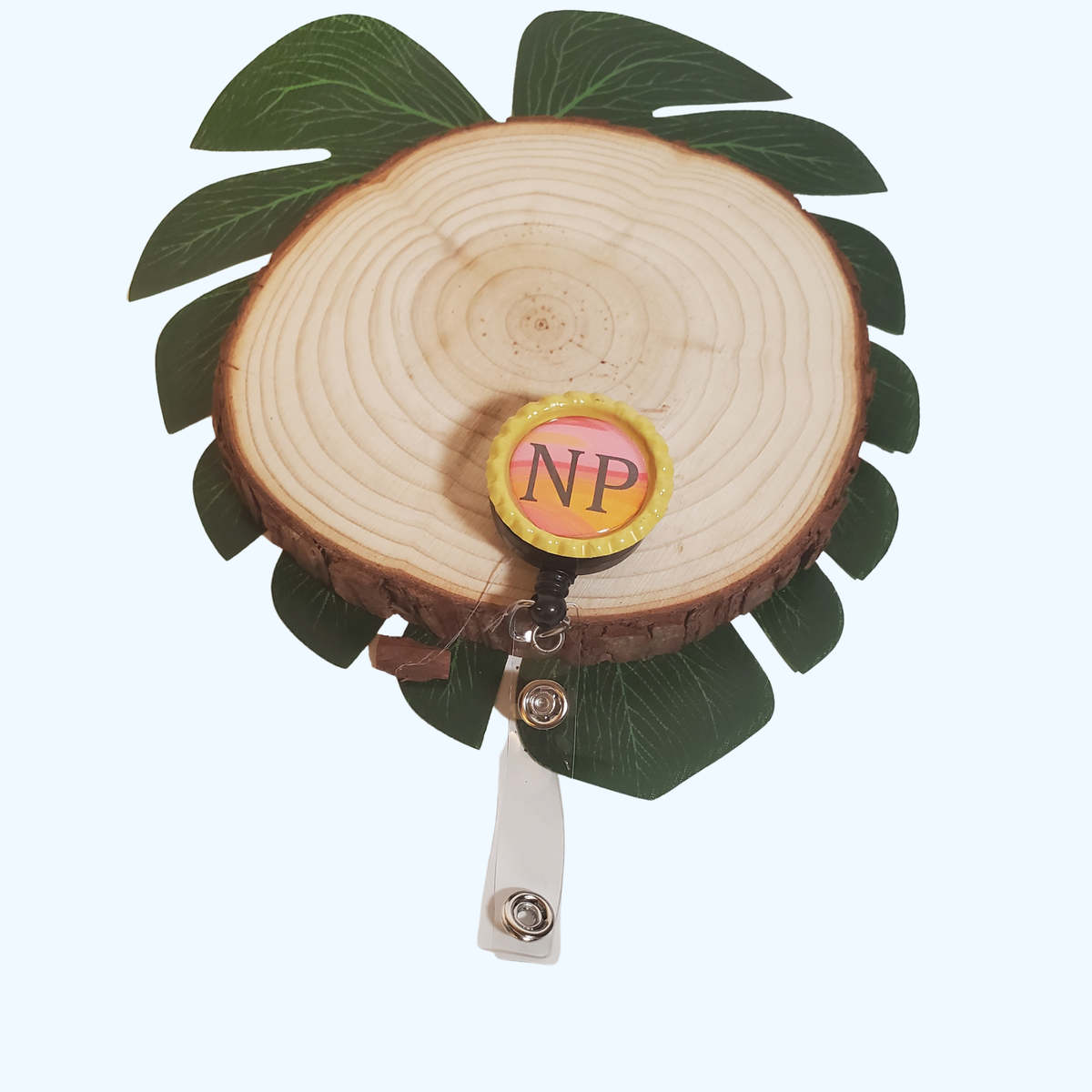 Nurse Practitioner (NP) Badge Reel – Retractable ID Holder with Decorative Flattened Bottle Cap | Gift for NP Nurses