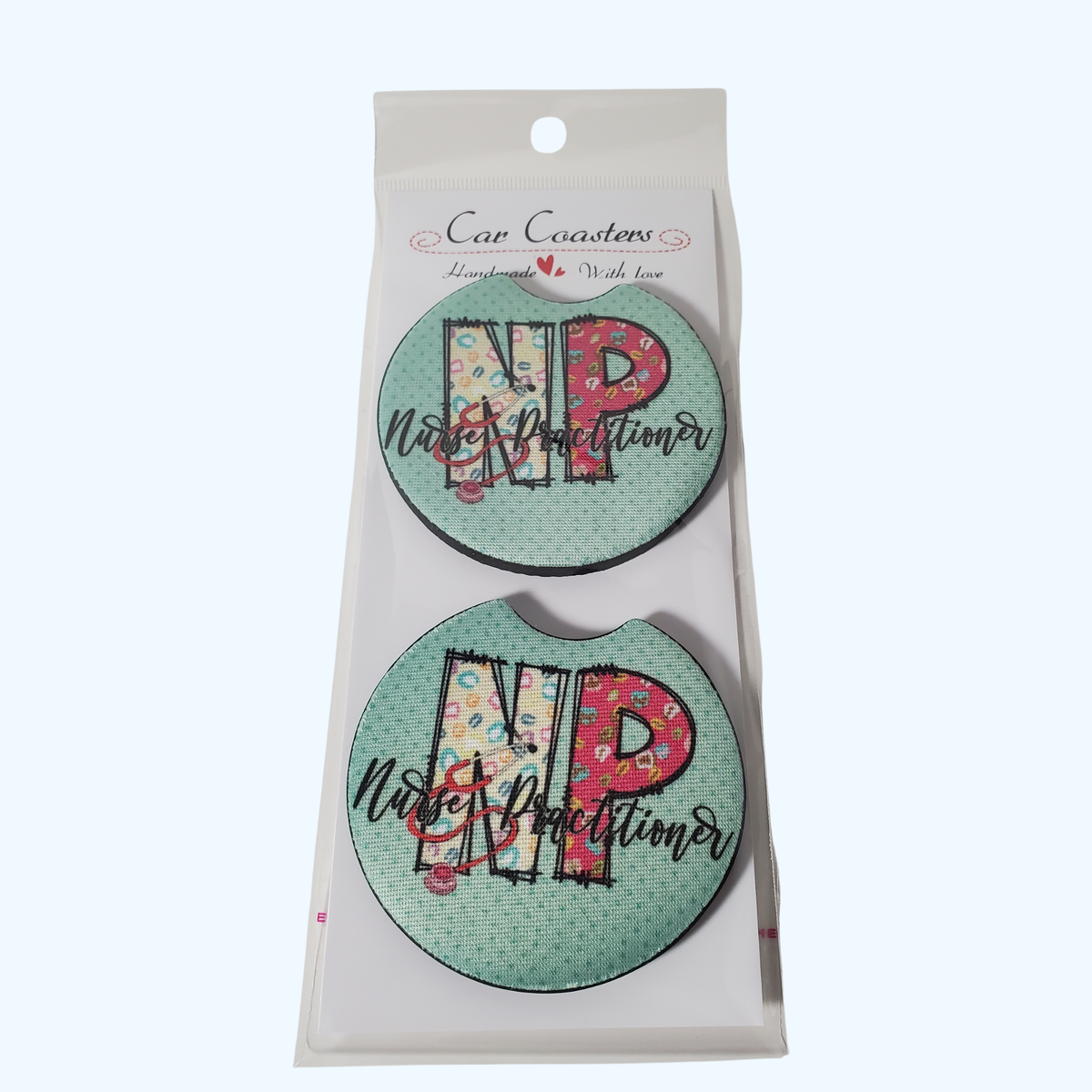 Nurse Practitioner Car Coaster – 2.75" Neoprene Cup Holder Coaster