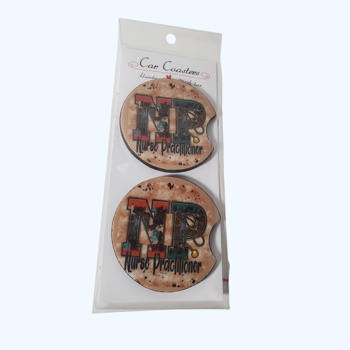 Nurse Practitioner Car Coaster – 2.75" Neoprene Cup Holder Coaster