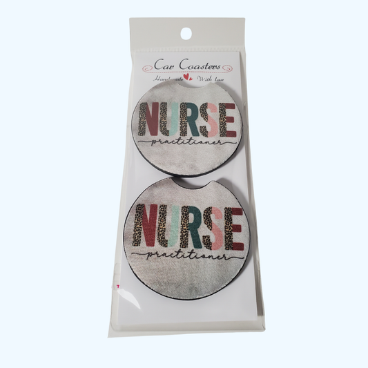 Nurse Practitioner Car Coaster – 2.75" Neoprene Cup Holder Coaster