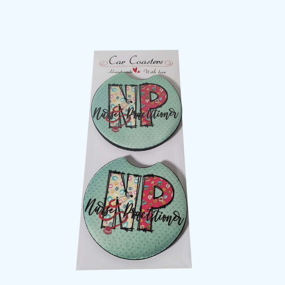 Nurse Practitioner Car Coaster – 2.75" Neoprene Cup Holder Coaster
