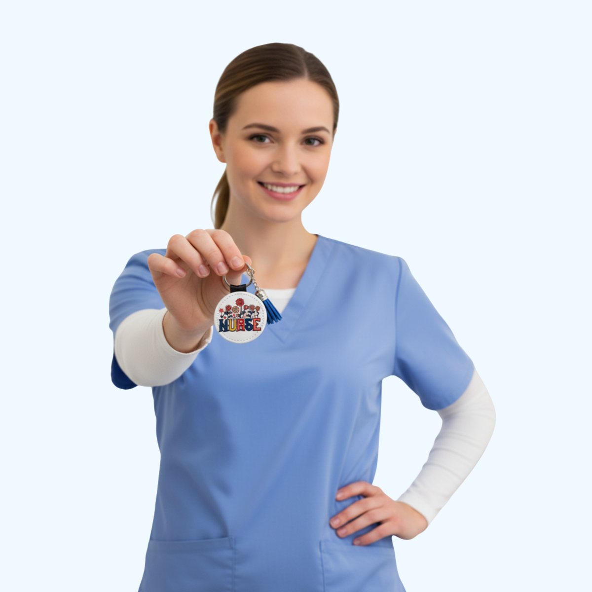 Nurse PU Leather Keychain – Nurse Appreciation Gift, RN Keychain, Nursing Student Gift, Thank You Present for Nurses