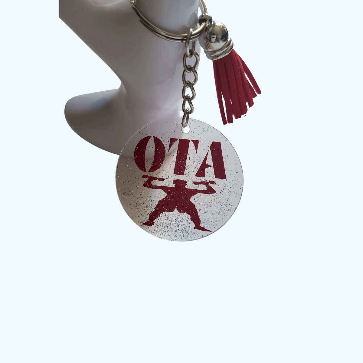 OTA Clear Glitter 2-Inch Round UV Resin Keychain | Handmade Acrylic-Inspired Keychain Charm