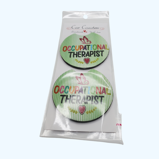 Occupational Therapy Car Coaster – 2.75" Neoprene Absorbent Cup Holder Coaster – Occupational Therapist Gift