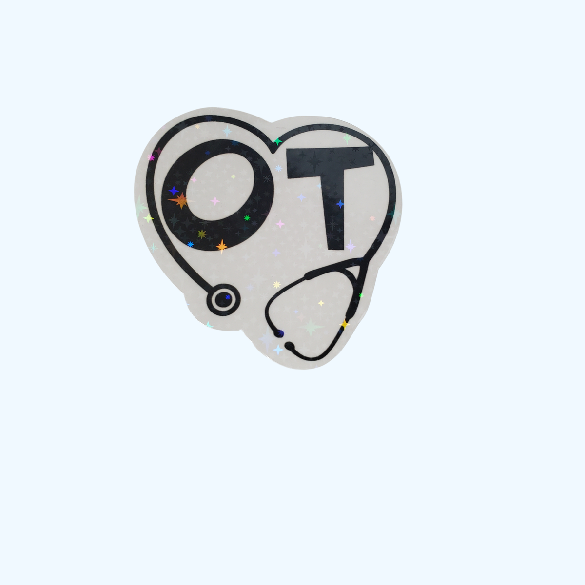 Occupational Therapy Sticker – Heart Stethoscope Holographic OT Sticker