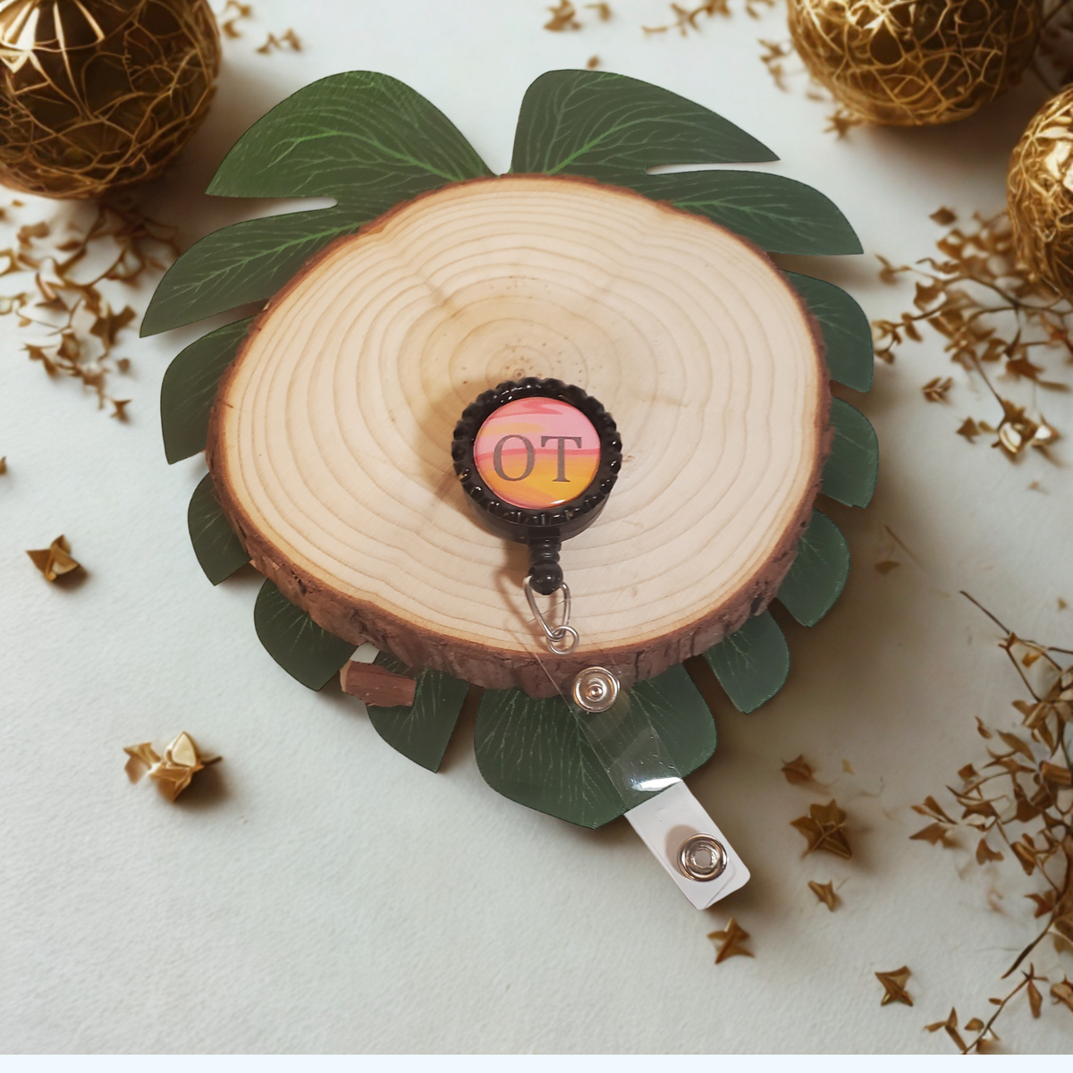 Occupational Therapist (OT) Badge Reel – Retractable ID Holder with Decorative Flattened Bottle Cap | Gift for Occupational Therapists