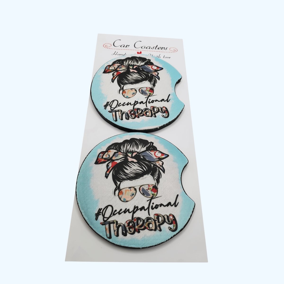Occupational Therapy Car Coaster – 2.75" Neoprene Absorbent Cup Holder Coaster – Occupational Therapist Gift