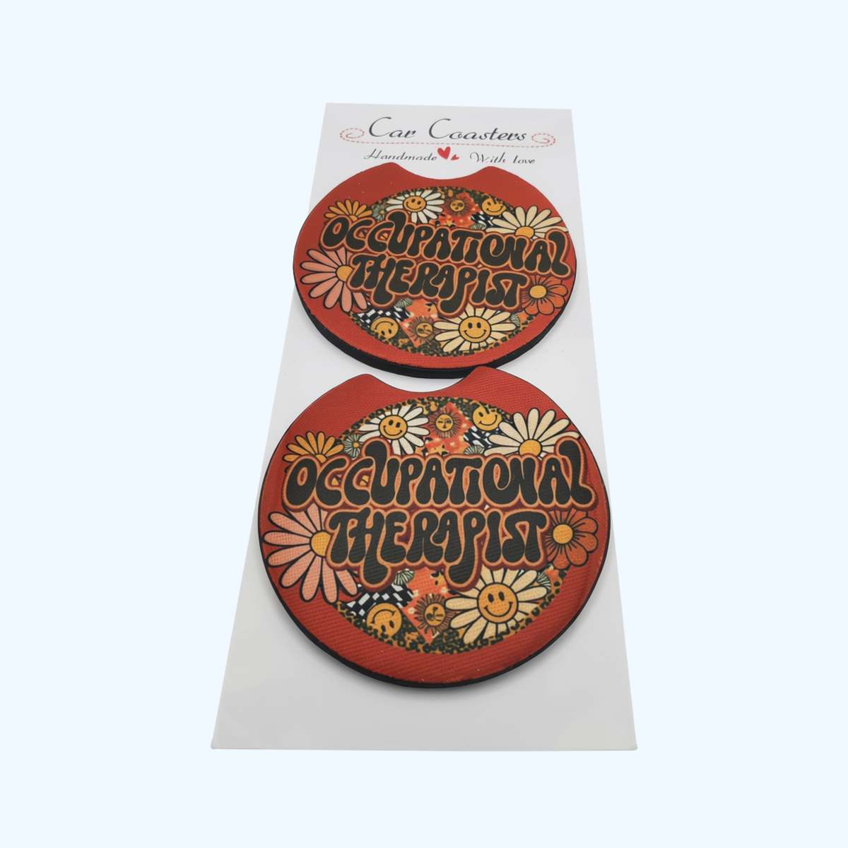 Occupational Therapy Car Coaster – 2.75" Neoprene Absorbent Cup Holder Coaster – Occupational Therapist Gift