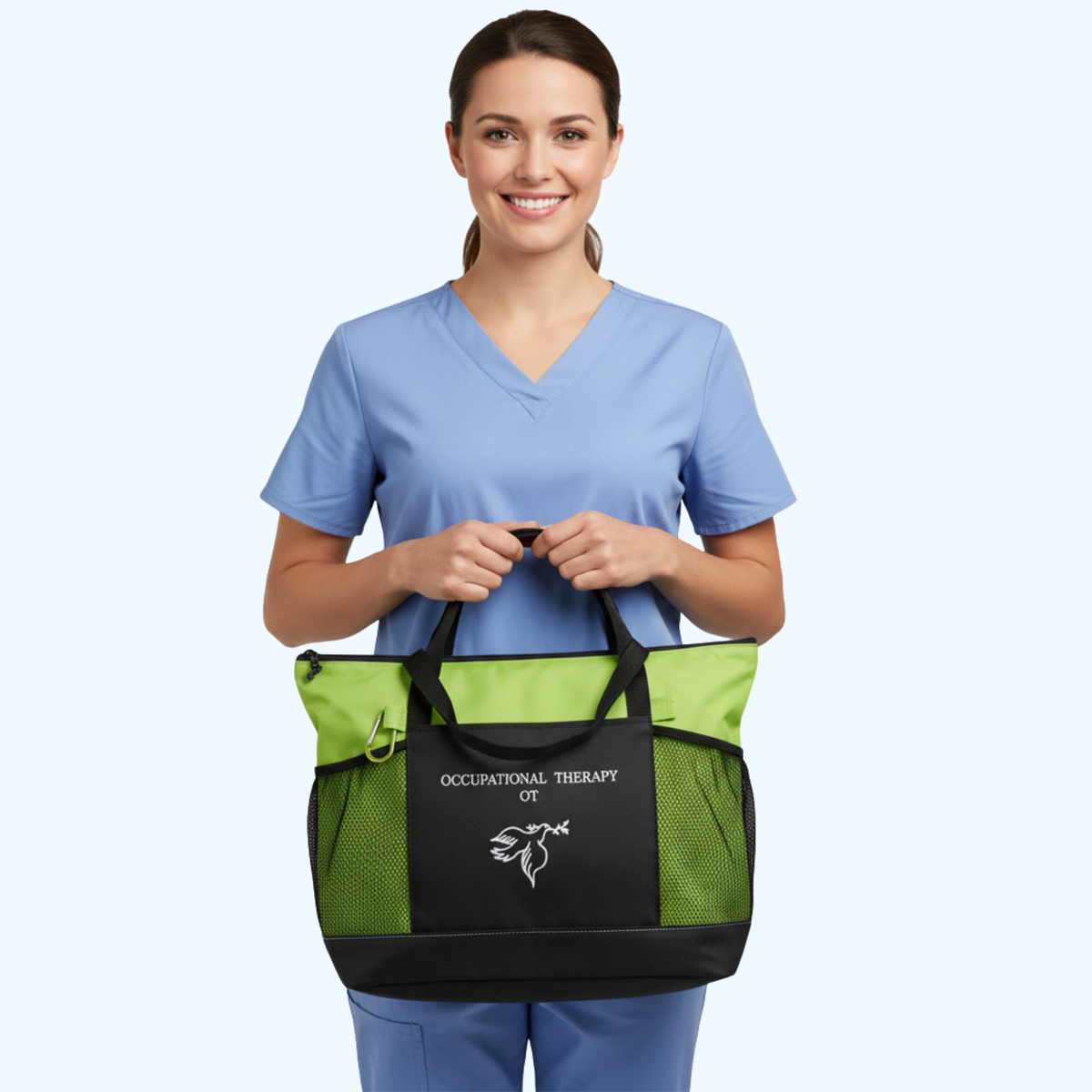 OT Premium Zippered Tote Bag – Large Reusable Canvas Travel & Shopping Tote