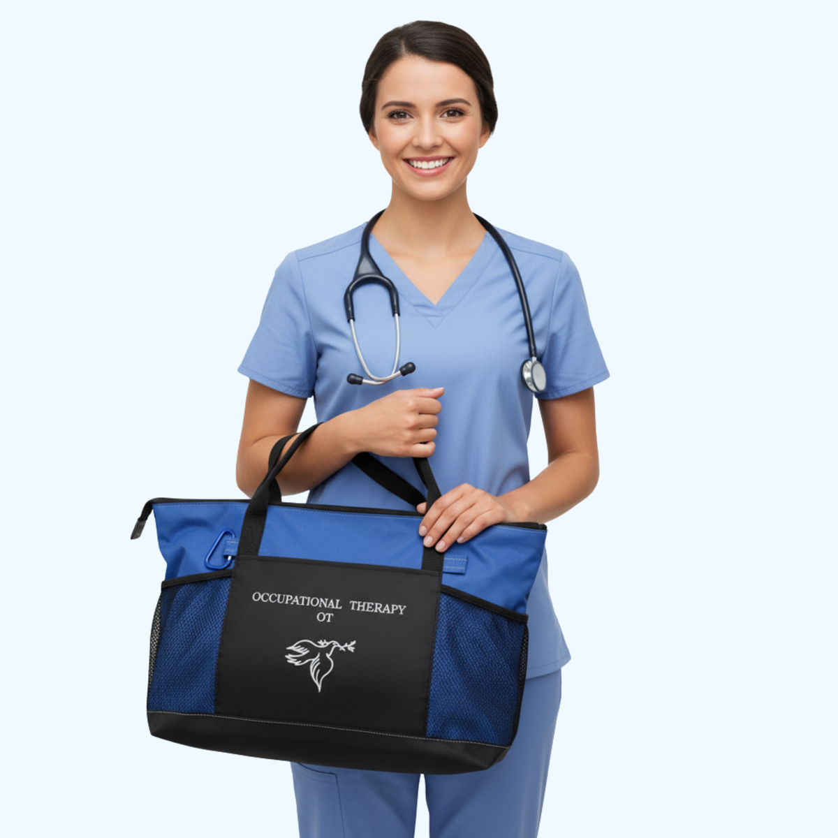 OT Premium Zippered Tote Bag – Large Reusable Canvas Travel & Shopping Tote