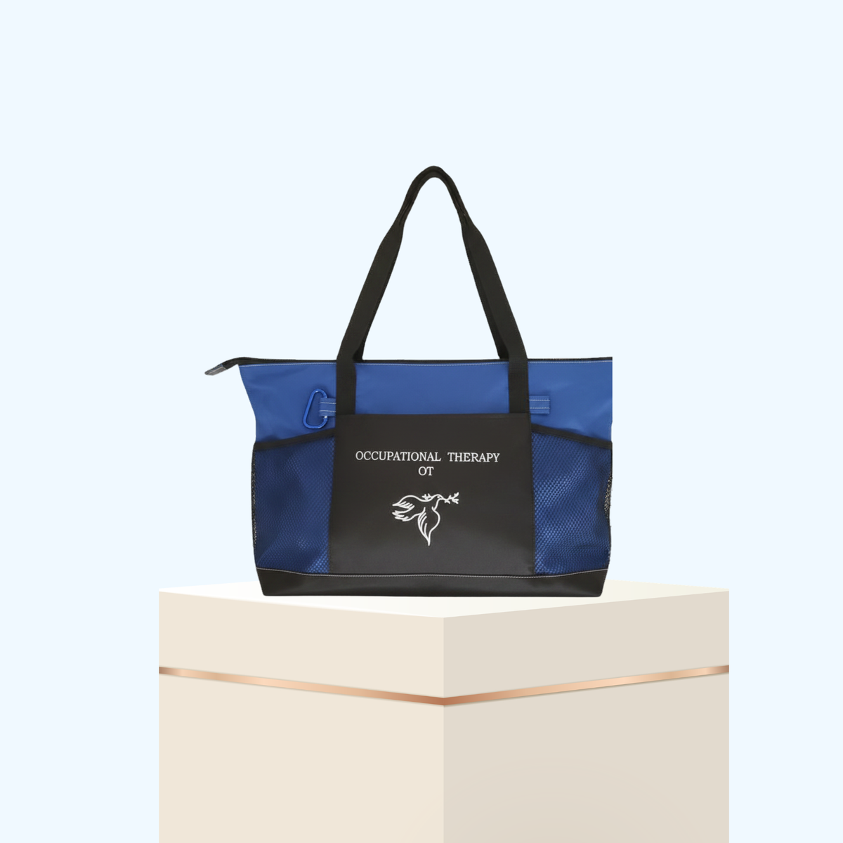 OT Premium Zippered Tote Bag – Large Reusable Canvas Travel & Shopping Tote