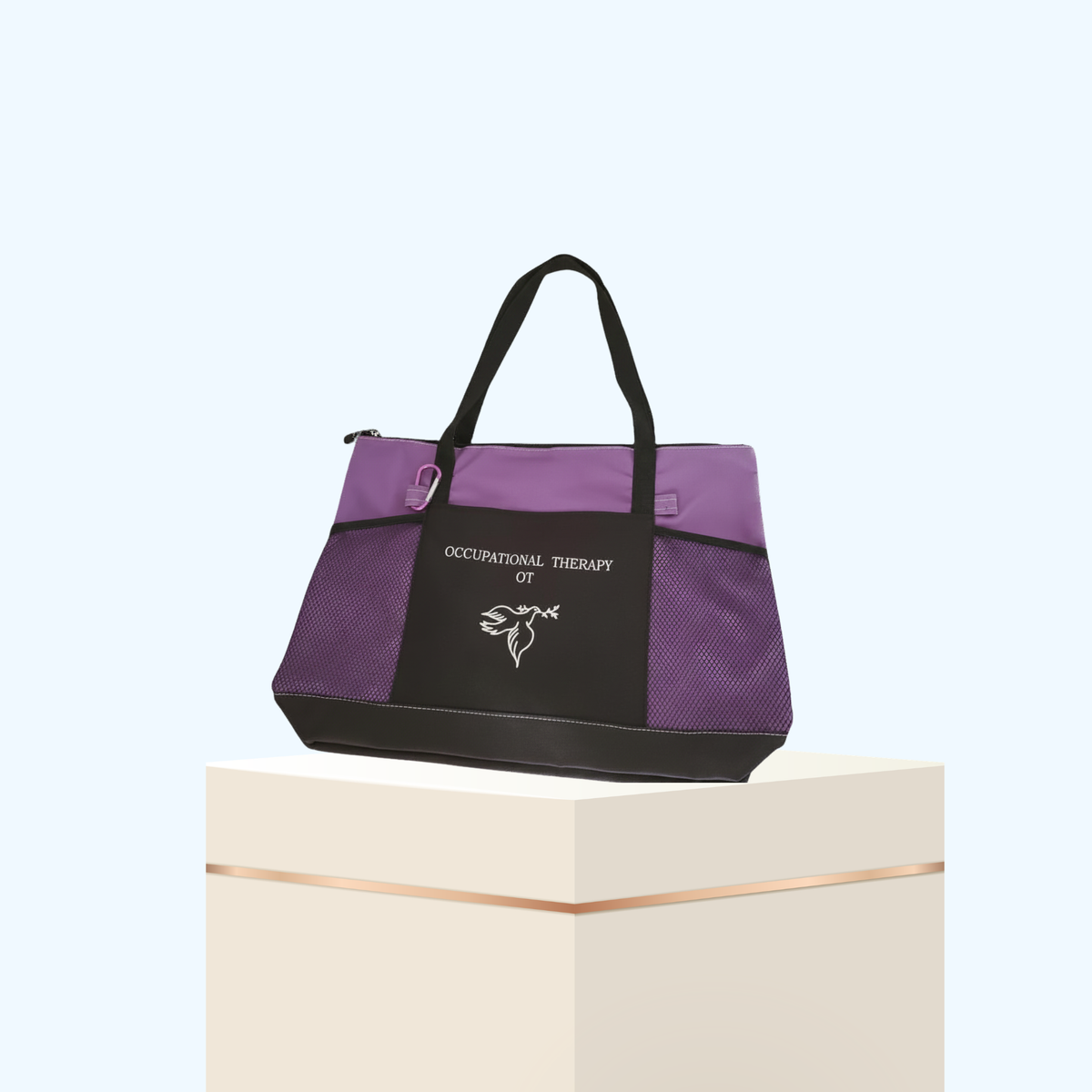 OT Premium Zippered Tote Bag – Large Reusable Canvas Travel & Shopping Tote