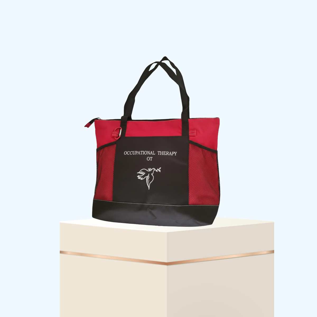 OT Premium Zippered Tote Bag – Large Reusable Canvas Travel & Shopping Tote