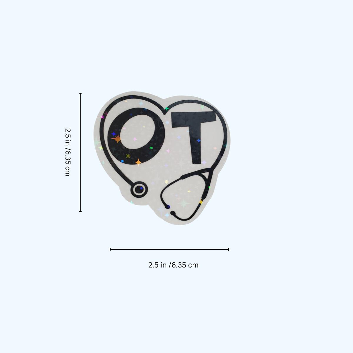 Occupational Therapy Sticker – Heart Stethoscope Holographic OT Sticker