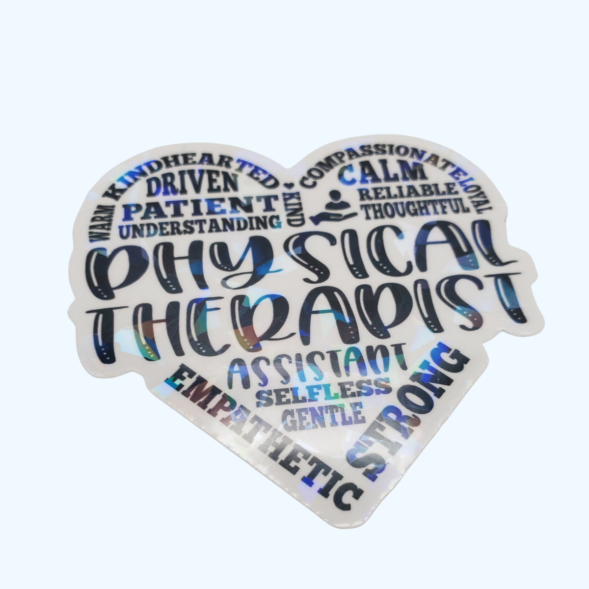 Physical Therapy Assistant Sticker – Heart Shape Sticker with Holographic Laminate, Physical Therapy Gift