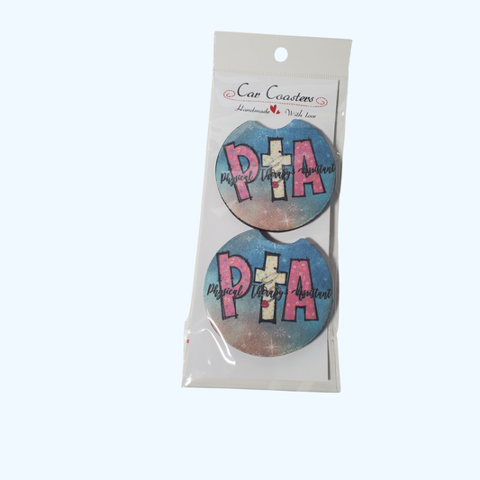 Physical Therapy Assistant Car Coaster – 2.75" Neoprene Cup Holder Coaster
