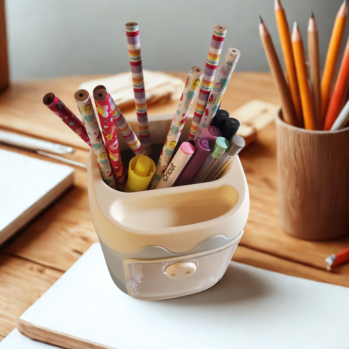 Personalized Pen & Pencil Holder | Plastic Desktop Organizer | Custom Desk Accessory | Office Gift