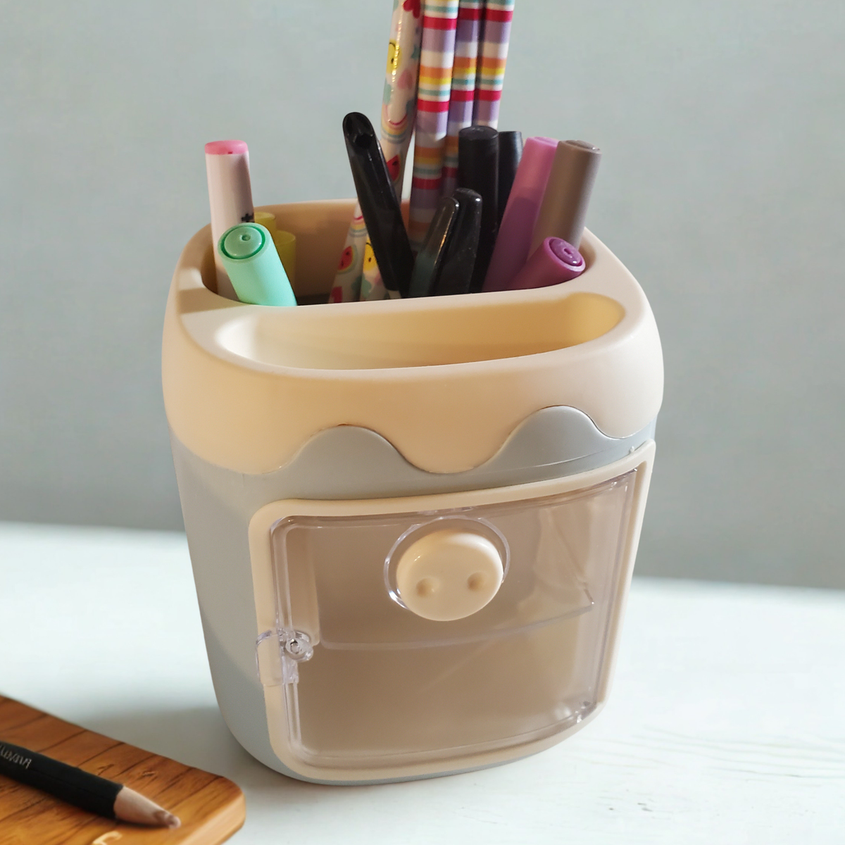 Personalized Pen & Pencil Holder | Plastic Desktop Organizer | Custom Desk Accessory | Office Gift