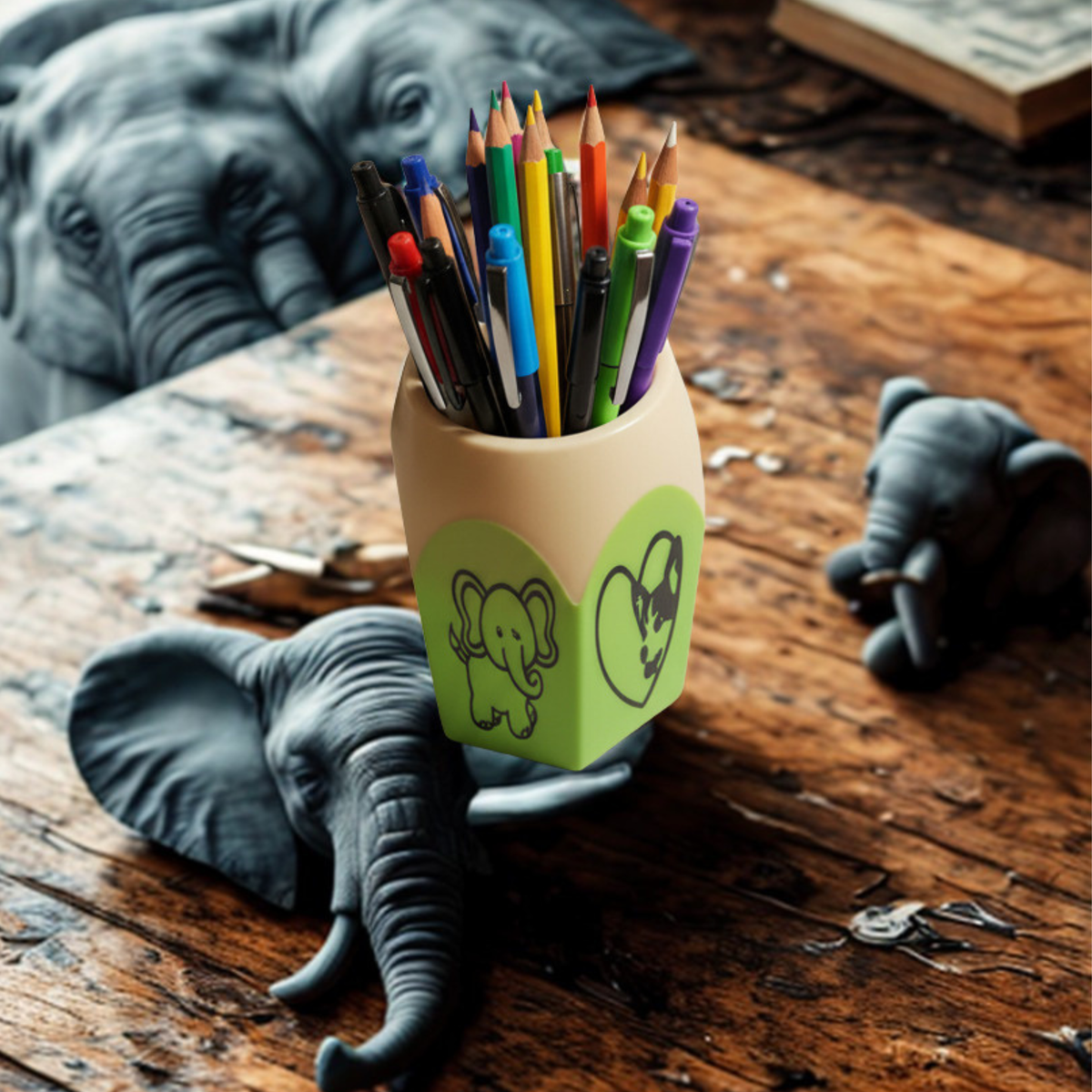 Pencil-Shaped Pen & Pencil Holder | Cute Desktop Organizer | Pencil Cup for Office, Teacher & Student Desk
