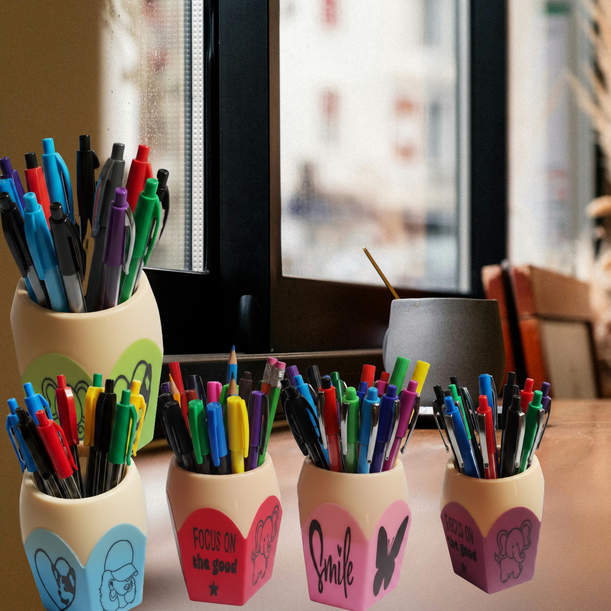 Pencil-Shaped Pen & Pencil Holder | Cute Desktop Organizer | Pencil Cup for Office, Teacher & Student Desk
