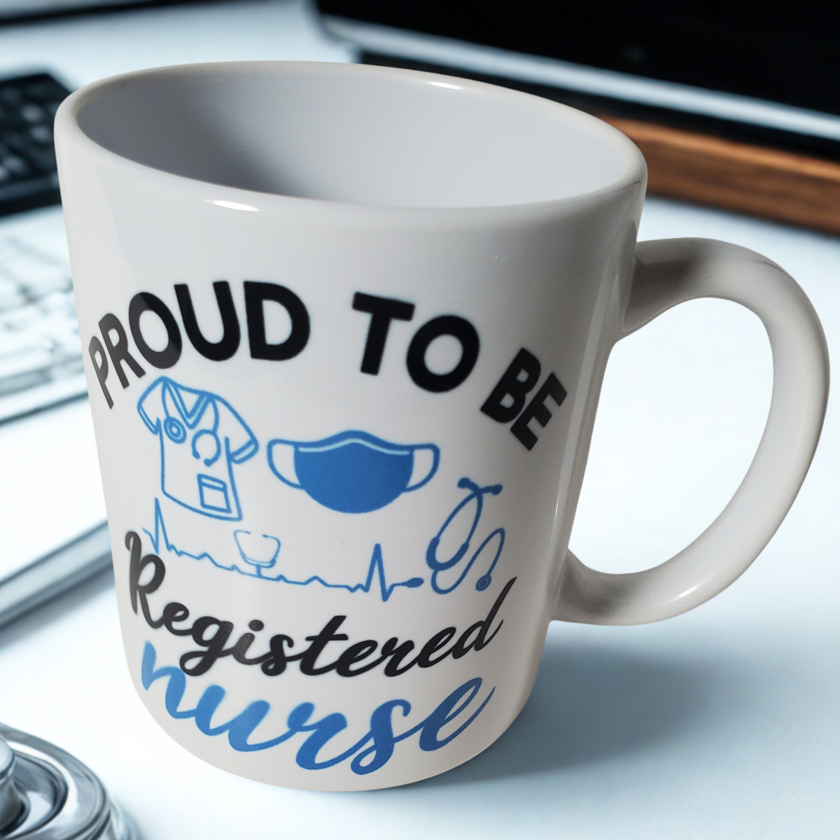 Proud to Be RN Ceramic Mug | Registered Nurse Coffee Mug | Nurse Appreciation Gift