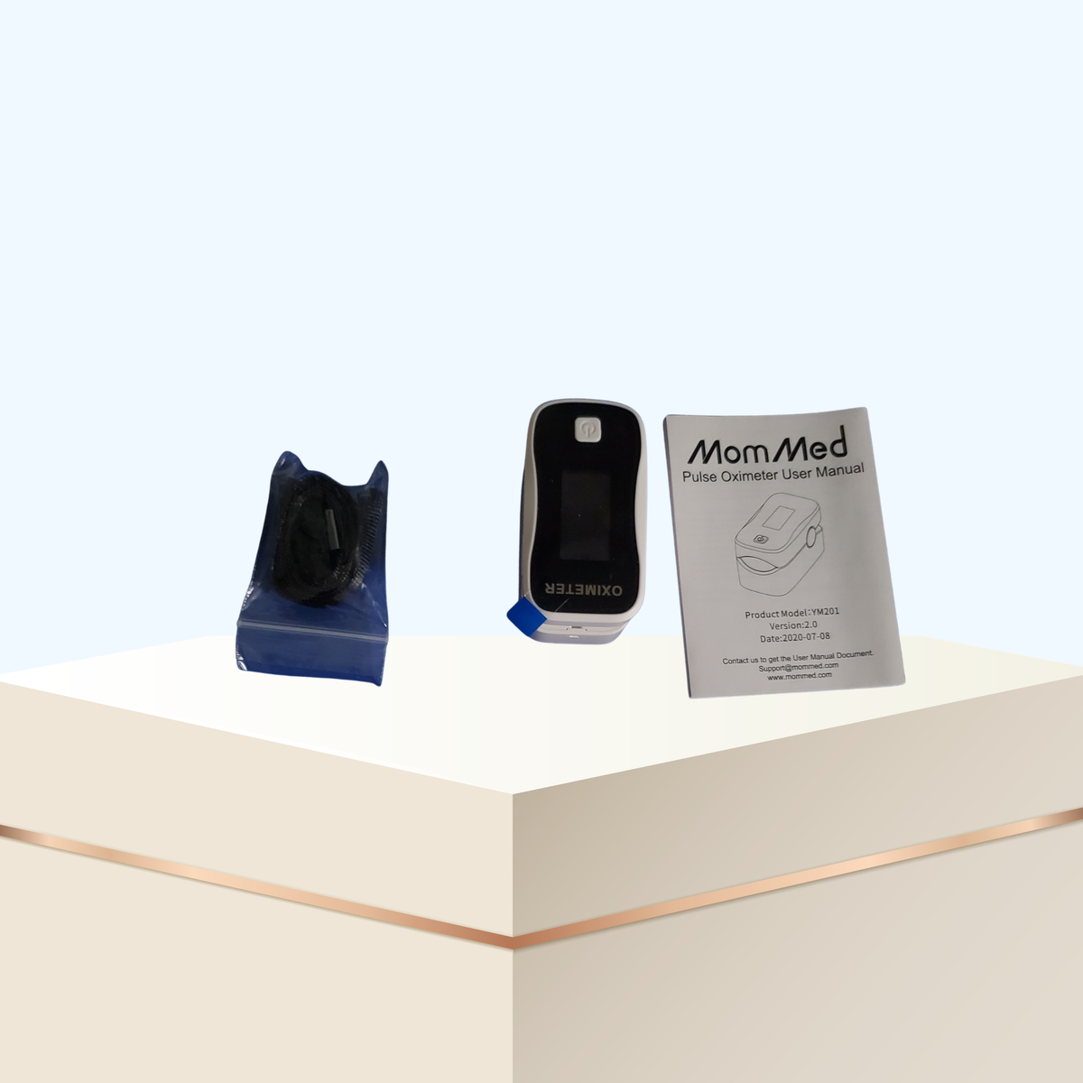 Finger Pulse Oximeter with Alarm – Fingertip SpO2 Oxygen Saturation Monitor, Black & White