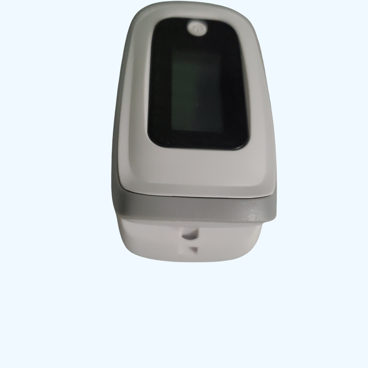 Fingertip Pulse Oximeter – White with Gray Accent SpO2 Oxygen Saturation Monitor with Lanyard