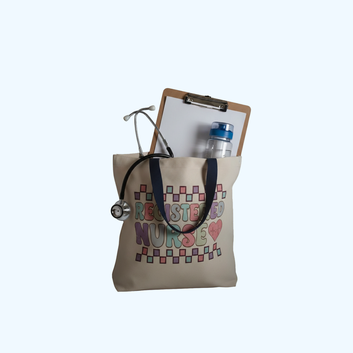 RN Tote Bag 14 x 14 Inch – Registered Nurse Gift Canvas Tote for Work, Nursing School & Everyday Use