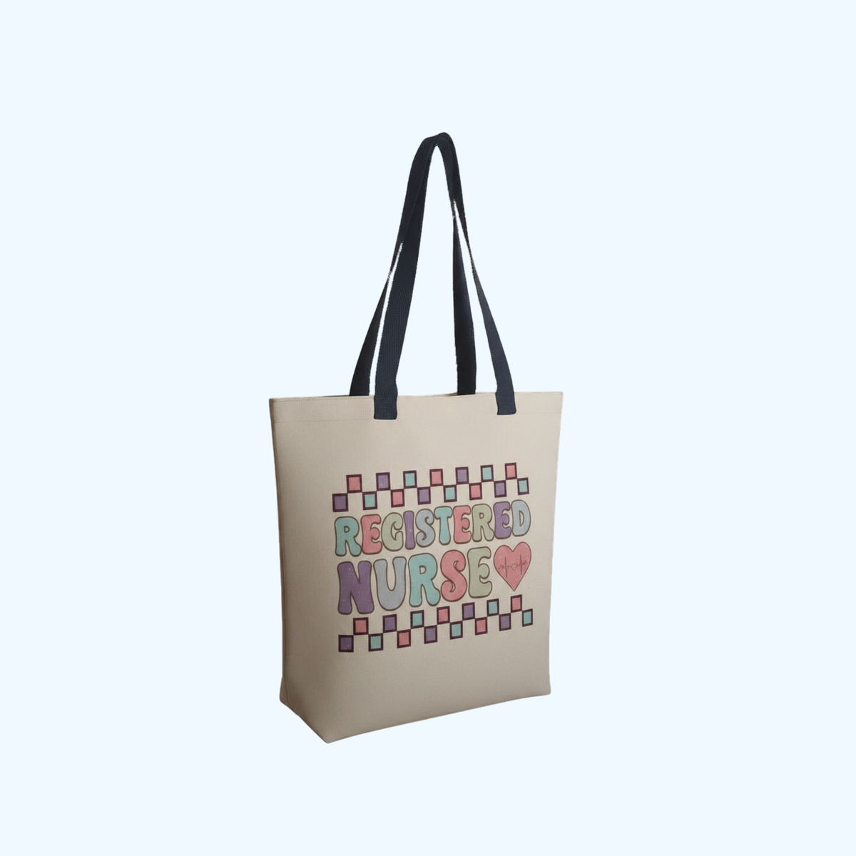RN Tote Bag 14 x 14 Inch – Registered Nurse Gift Canvas Tote for Work, Nursing School & Everyday Use