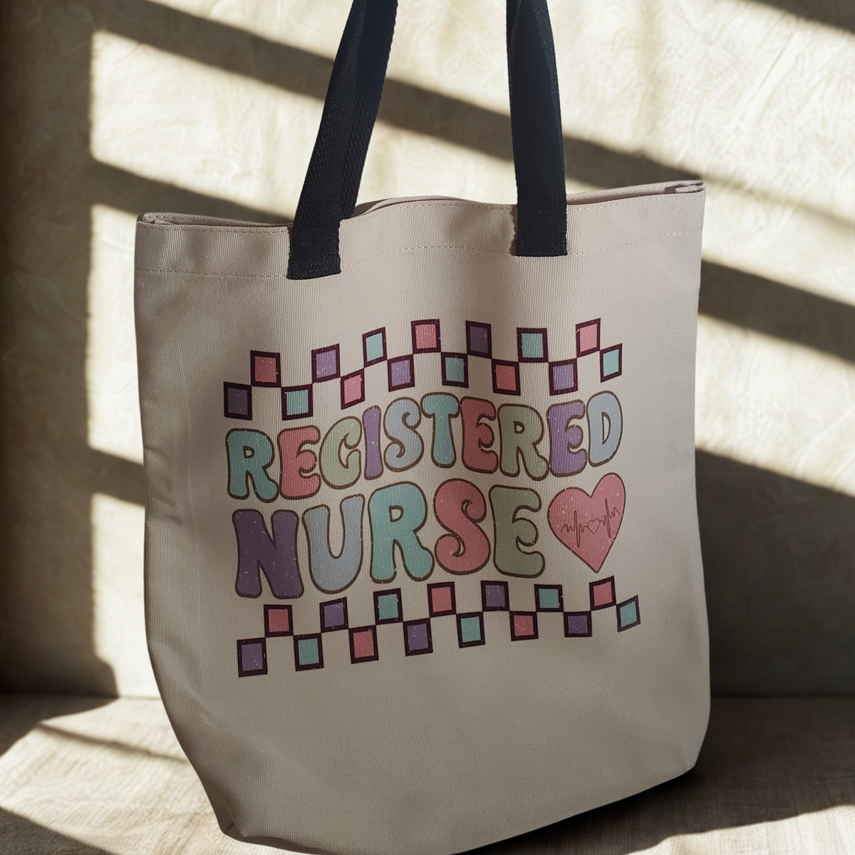 RN Tote Bag 14 x 14 Inch – Registered Nurse Gift Canvas Tote for Work, Nursing School & Everyday Use