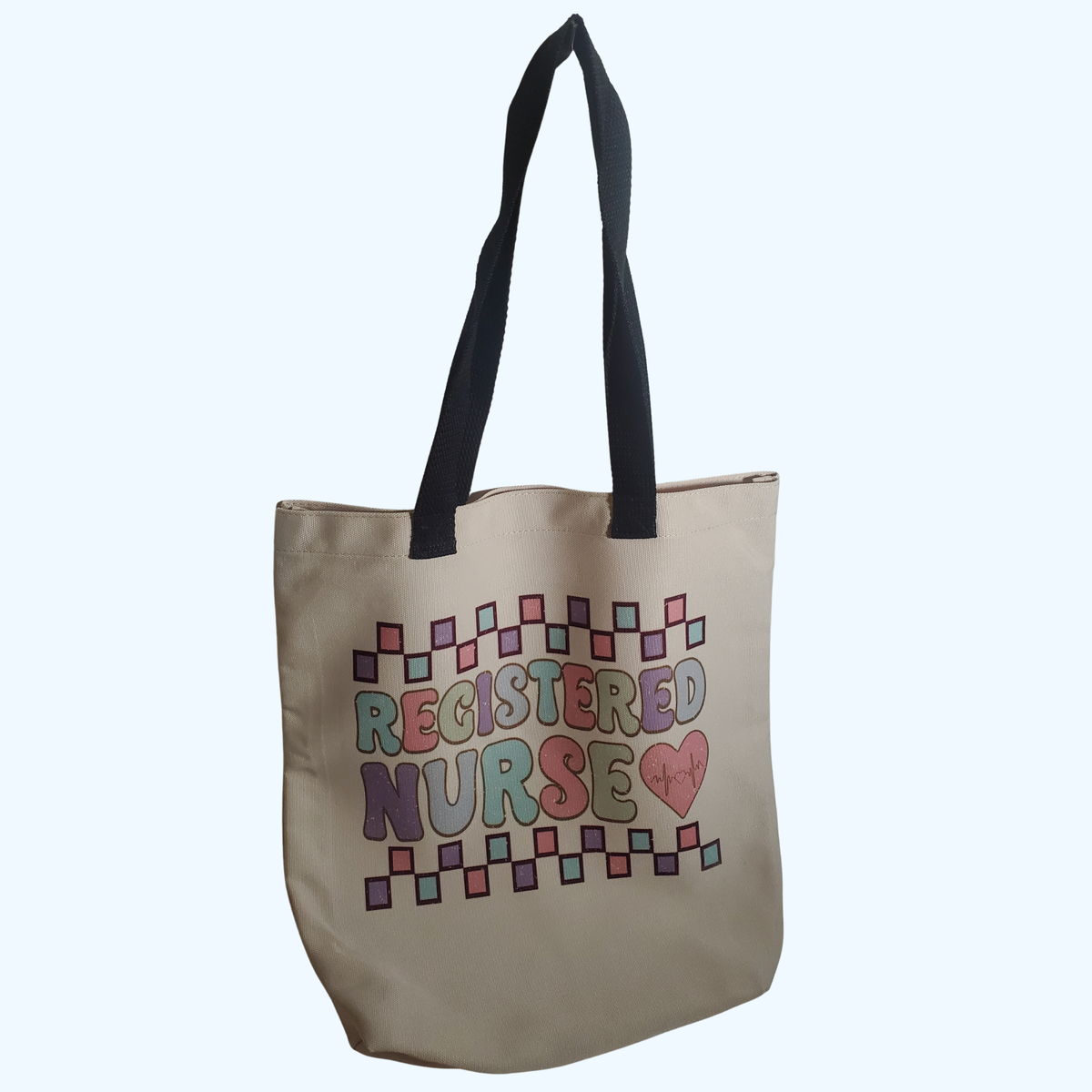 RN Tote Bag 14 x 14 Inch – Registered Nurse Gift Canvas Tote for Work, Nursing School & Everyday Use