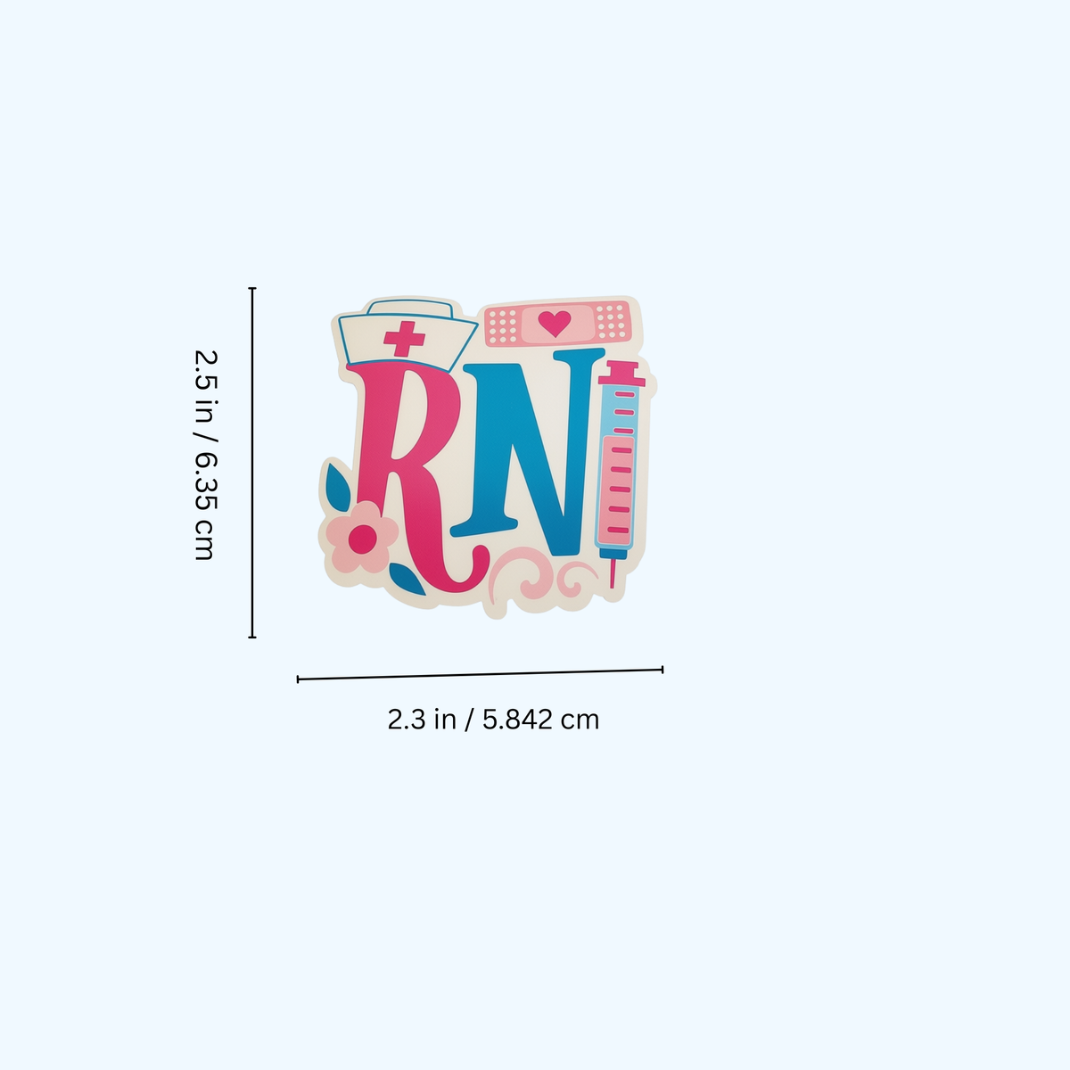 RN Sticker with Laminate – Registered Nurse Sticker, Nursing Gift, Nurse Decal for Water Bottles & Laptops