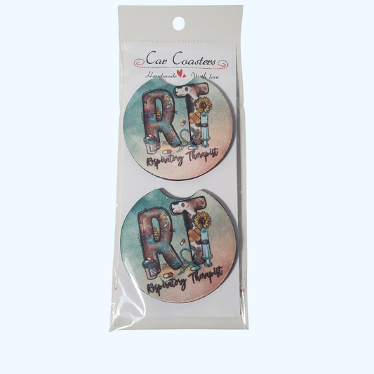 Respiratory Therapist Car Coaster – 2.75" Neoprene Cup Holder Coaster