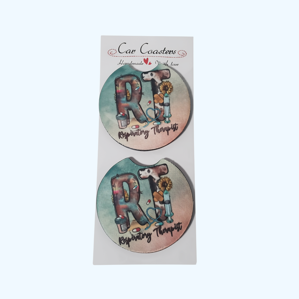 Respiratory Therapist Car Coaster – 2.75" Neoprene Cup Holder Coaster