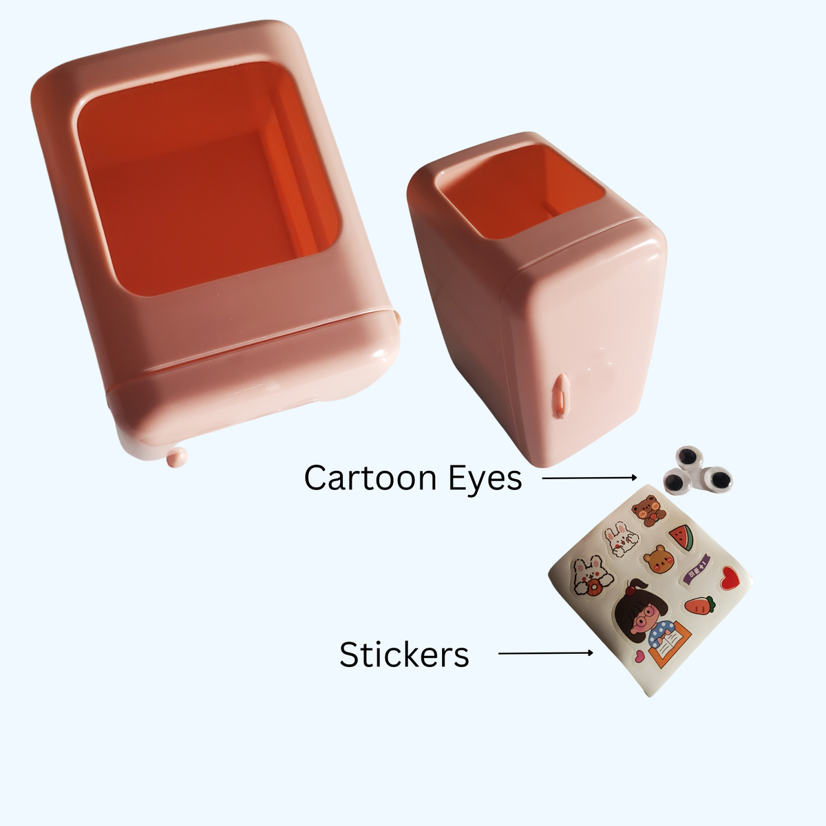 Mini Refrigerator Pen Holder Desk Organizer | Cute Office Supply Storage for Pens, Scissors & Accessories