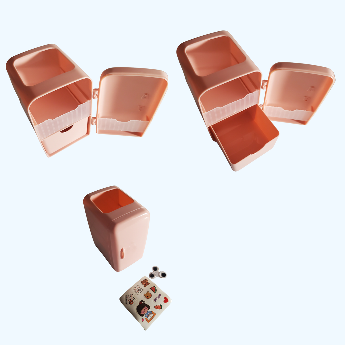 Mini Refrigerator Pen Holder Desk Organizer | Cute Office Supply Storage for Pens, Scissors & Accessories
