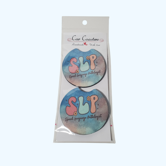 SLP Car Coaster – 2.75" Neoprene Speech-Language Pathologist Cup Holder Coaster