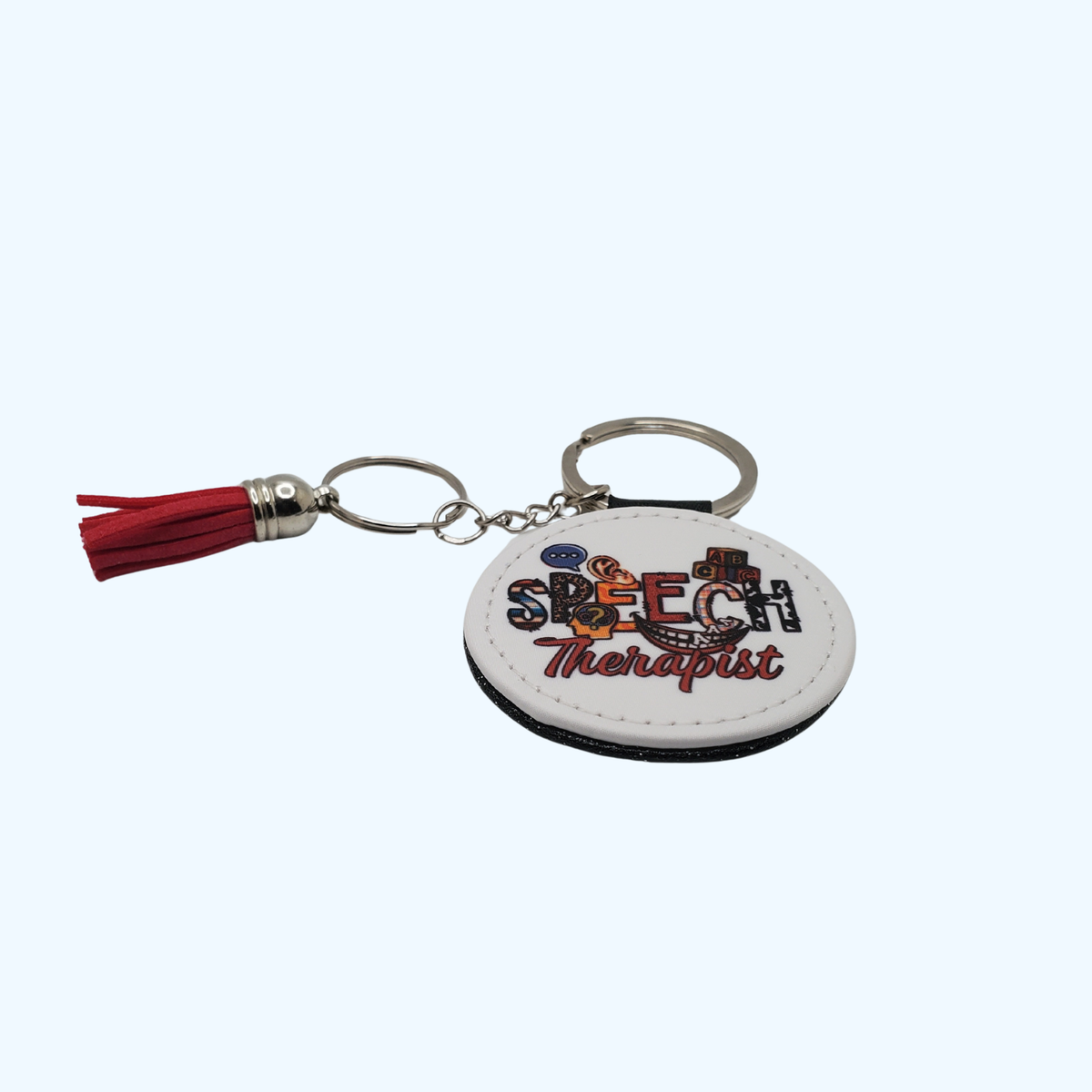 Speech Therapist PU Leather Keychain – Appreciation Gift for Speech Language Pathologist (SLP), Thank You Gift, Graduation & Therapist Gift