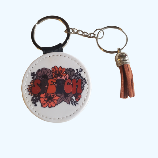 Speech Therapist PU Leather Keychain – Appreciation Gift for Speech Language Pathologist, Thank You Gift, Graduation & Therapist Gift