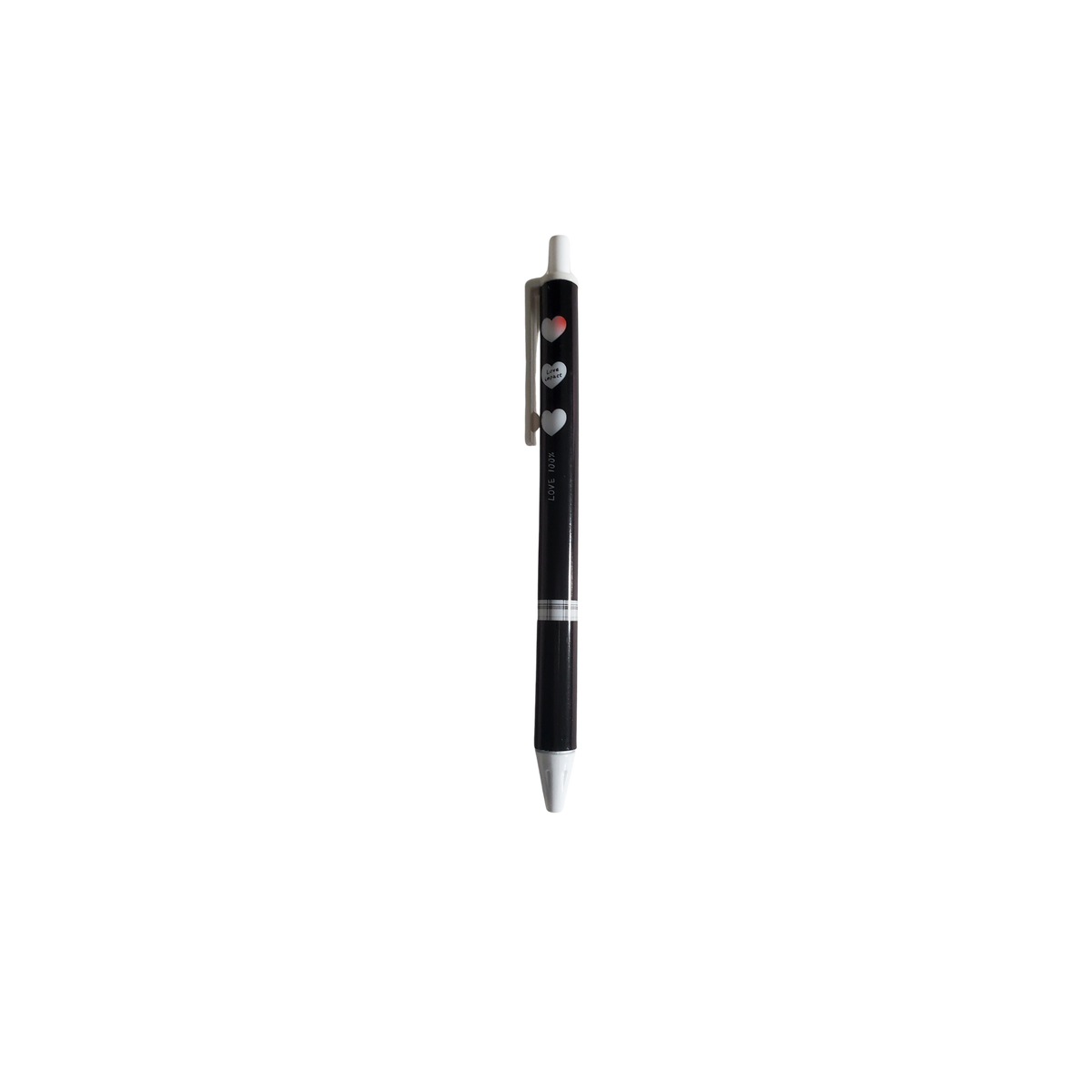 Set of 3 Heart Pattern Ballpoint Pens – Cute Black Ink Ballpoint Pens for School, Office & Gifts