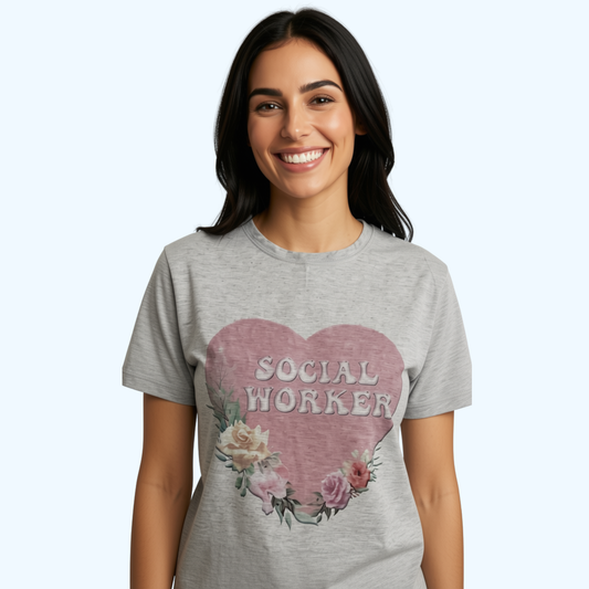 Social Worker Crew Neck T-Shirt – Social Work Shirt, Social Worker Apparel, Social Work Gift