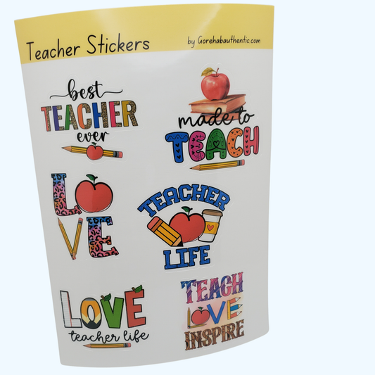 Teacher Sticker Sheet with Laminate – Cute Teacher Stickers, Teacher Appreciation Stickers for School & Classroom