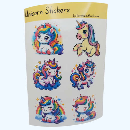 Unicorn Sticker Sheet with Laminate – Cute Unicorn Stickers, Fantasy Stickers for Kids & Unicorn Lovers