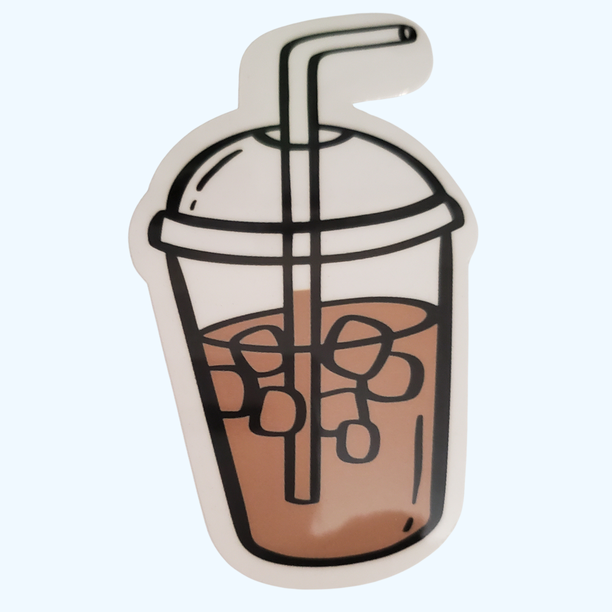Iced Coffee Sticker – Laminated Coffee Lover Sticker for Tumblers & Laptops