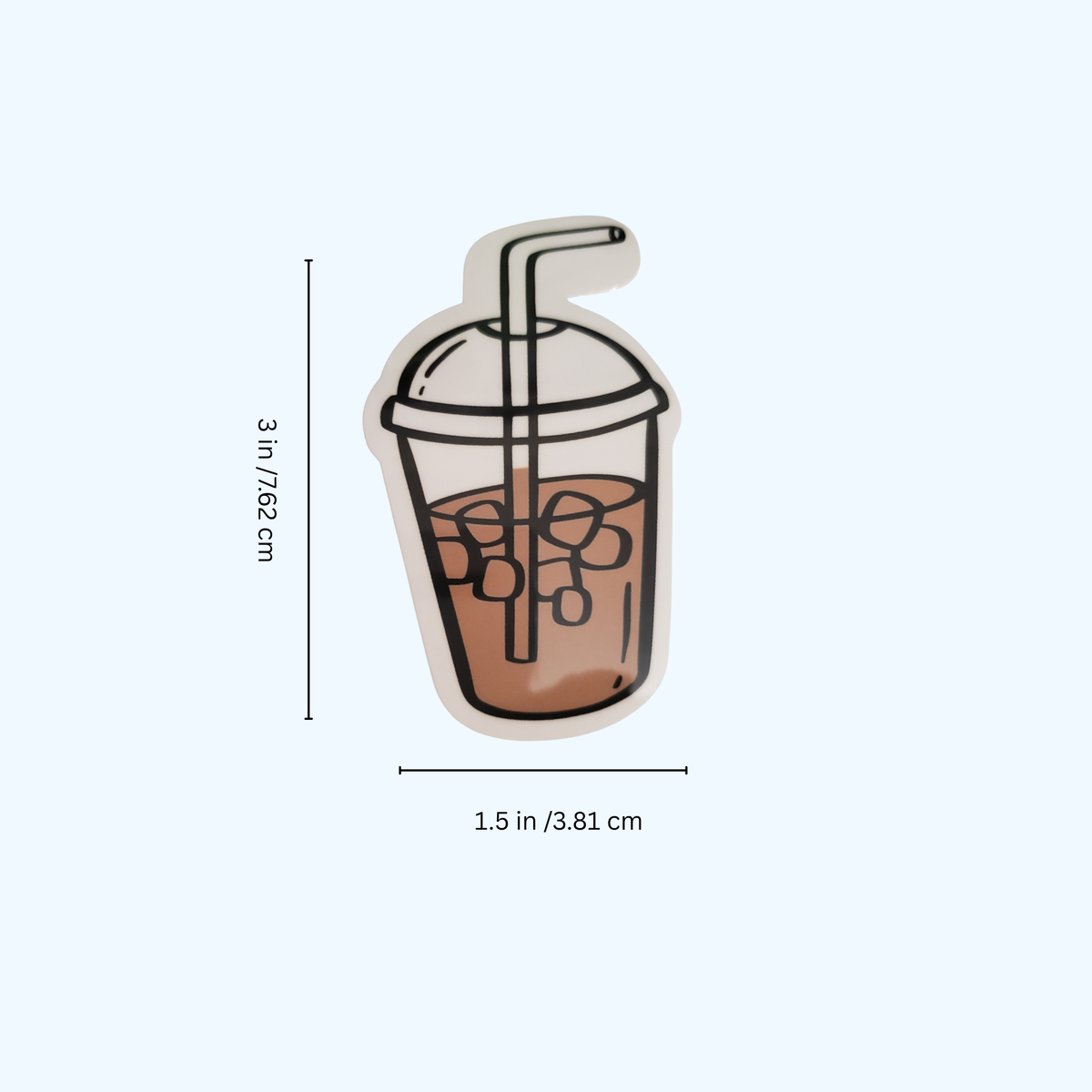 Iced Coffee Sticker – Laminated Coffee Lover Sticker for Tumblers & Laptops