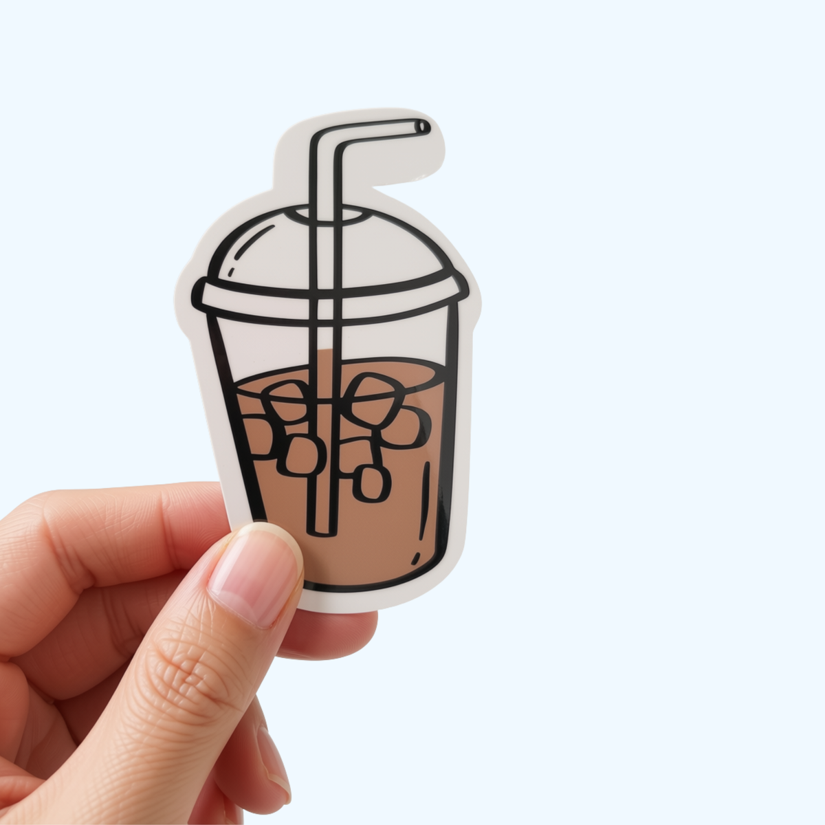 Iced Coffee Sticker – Laminated Coffee Lover Sticker for Tumblers & Laptops