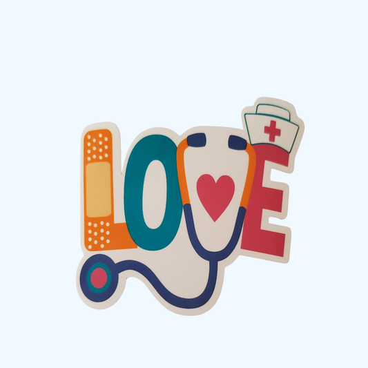 Love Stethoscope Sticker – Premium Vinyl Water Resistant Nurse & Healthcare Sticker