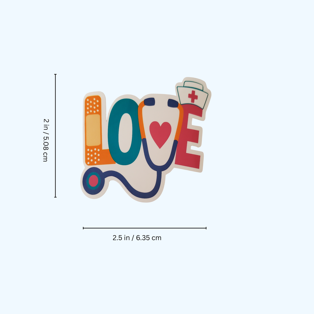 Love Stethoscope Sticker – Premium Vinyl Water Resistant Nurse & Healthcare Sticker
