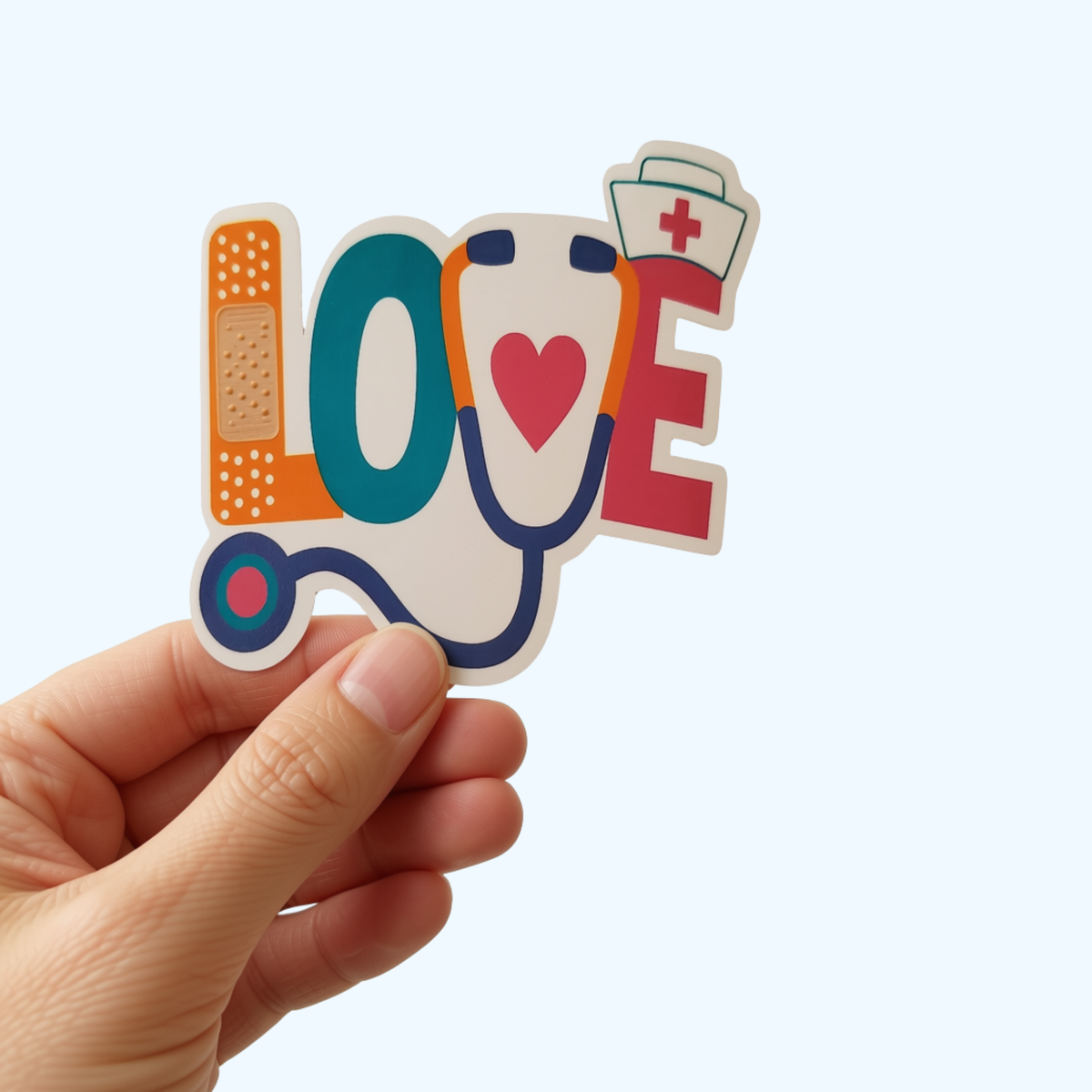 Love Stethoscope Sticker – Premium Vinyl Water Resistant Nurse & Healthcare Sticker