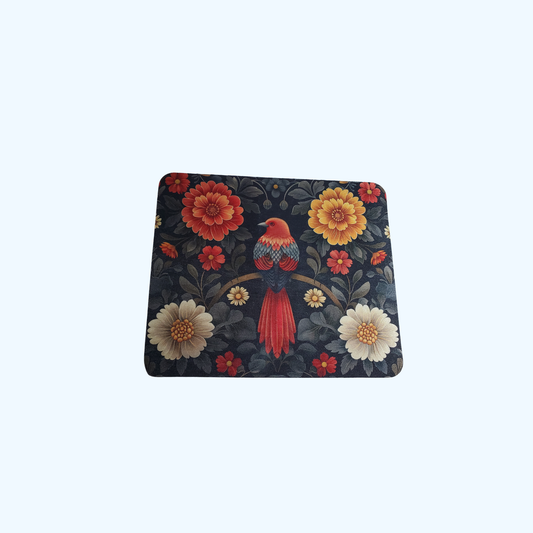 Multicolored Bird Mouse Pad – Colorful Desk Mat for Home & Office